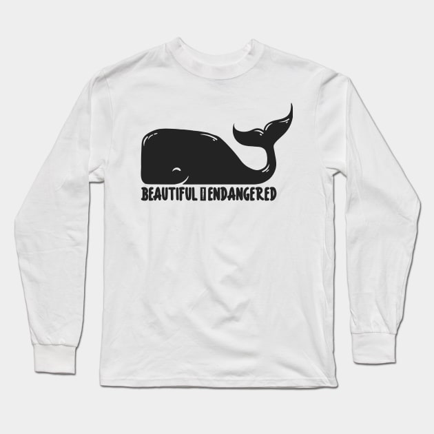 'Beautiful but Endangered' Animal Conservation Shirt Long Sleeve T-Shirt by ourwackyhome